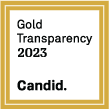 A gold square with the words " gold transparency 2 0 2 3 candid ".