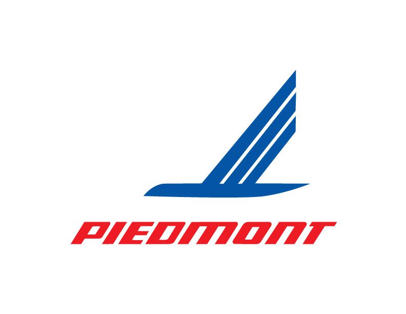 A red and blue logo of piedmont airlines.